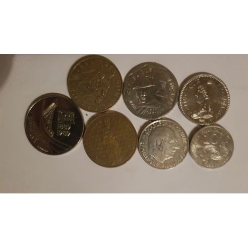 Lot De 7 Pièces Commémoratives De 1 2 5 10 Francs
