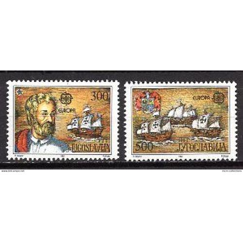 Yougoslavie Paire Europa Decouverte De L'Amerique  Yvert N° 2397-98 Neuf**