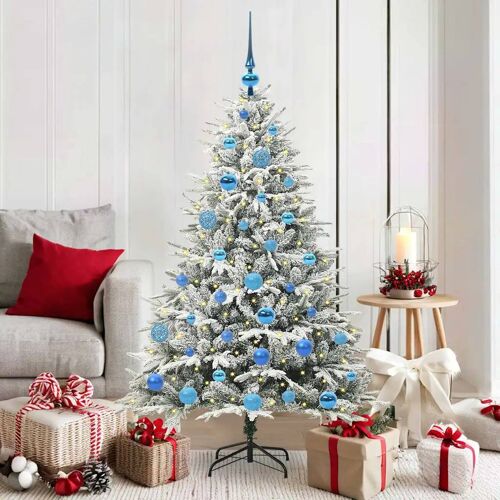 vidaXL Sapin de Noël artificiel pré-éclairé avec set de boules Vert