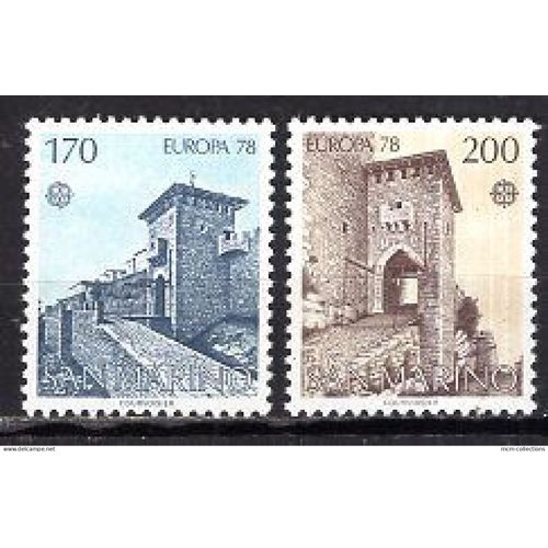 Saint Marin 1978 Paire Europa Les Monuments Historiques  Yvert N° 955-56 Neuf**