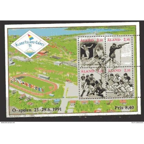 Aland 1991 Jeux Sportifs Des Iles Bloc Oblitere  Yvert Bf N° 1