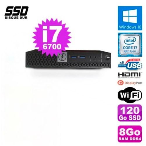 Dell Optiplex 7040 Micro Intel Core i7-6700T - Ram 8 Go - SSD 120 Go