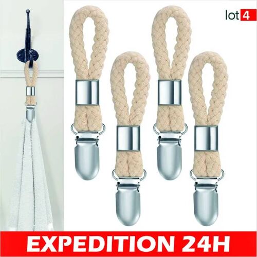 4 Pièces Pince à Serviette, Accroche Torchon, Crochet Torchon Porte Serviette Salle de Bain