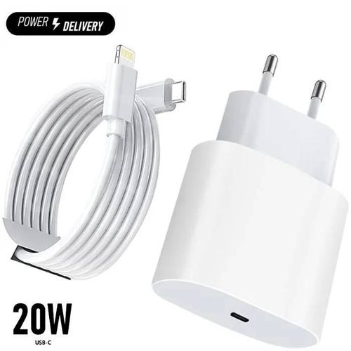 Chargeur Rapide - Apple - iPhone 13 - 20W - USB C - Câble 2m Lightning