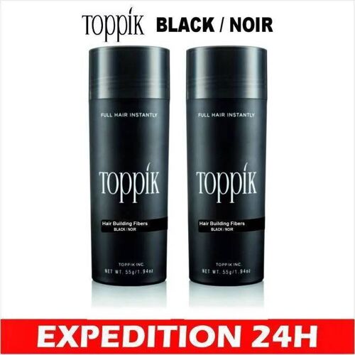 Poudre De Cheveux Densifiant - Toppik - Noir - 27,5 G - Kératine - Volume Et Camouflage 