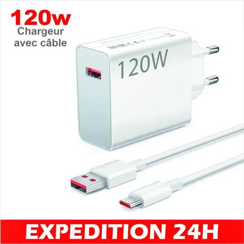 Chargeur Rapide 120W - ZISONIX - USB C 1m - Compatible Xiaomi 14T Pro/13 Pro/12 - Détection Automatique
