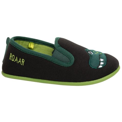 Chaussures Chaussons Bas Broderie Dinosaure Pour Enfant Garçon Noir