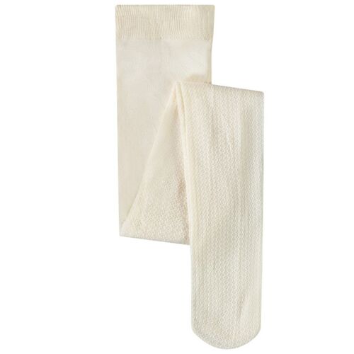 Collants Fins En Résille Unie Pour Fille - Ecru