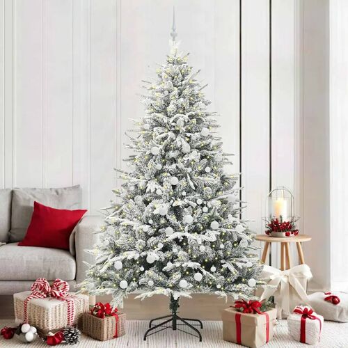 vidaXL Sapin de Noël artificiel pré-éclairé avec set de boules Vert