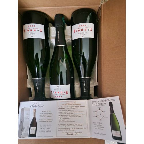 3 Btls De Champagne E Rigollot Terroir De Vieilles Vignes 2003 Grand Vintage Extra Brut