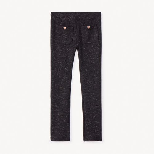 Legging Milano À Lurex Avec Rivets C?Ur Pour Fille - Noir