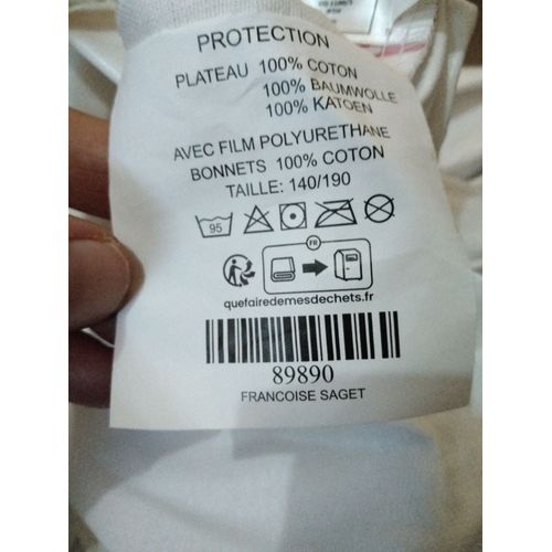 protège matelas Françoise Saget 140/190 cm