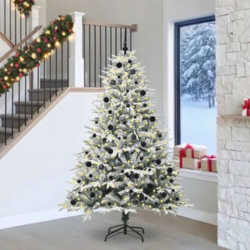 vidaXL Sapin de Noël artificiel pré-éclairé avec set de boules Vert
