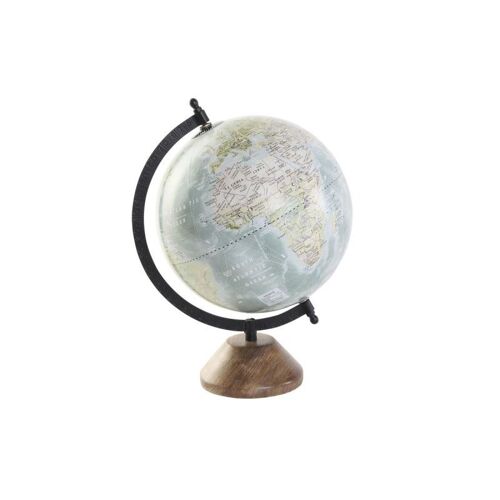 Globe terrestre DKD Home Decor PVC Bois de manguier (20 x 20 x 30 cm)