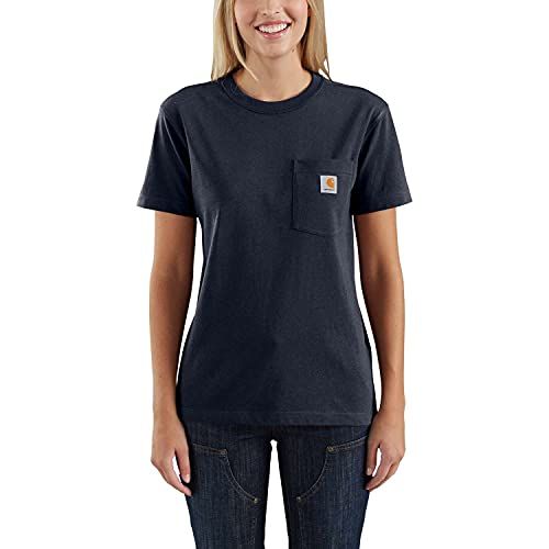 Carhartt - Women's Loose Fit Heavyweight S/S Pocket Cotton - T-Shirt Taille M, Bleu