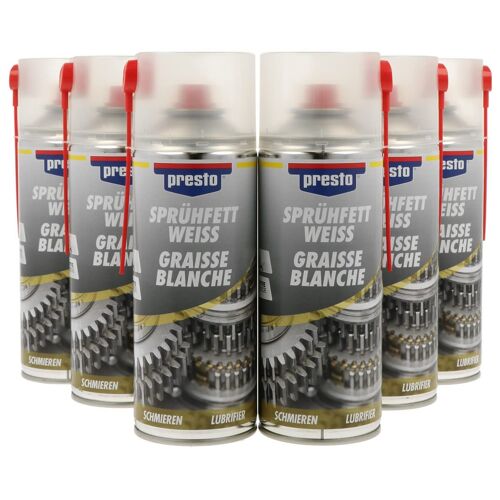 6 Bombes De Graisse Blanche - Pièces Mécaniques - Métal - Plastique - Presto - 400ml