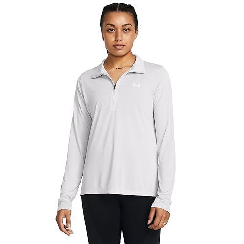 Under Armour - Women's Tech 1/2 Zip Twist - Veste De Sport Taille Xs, Gris/Blanc