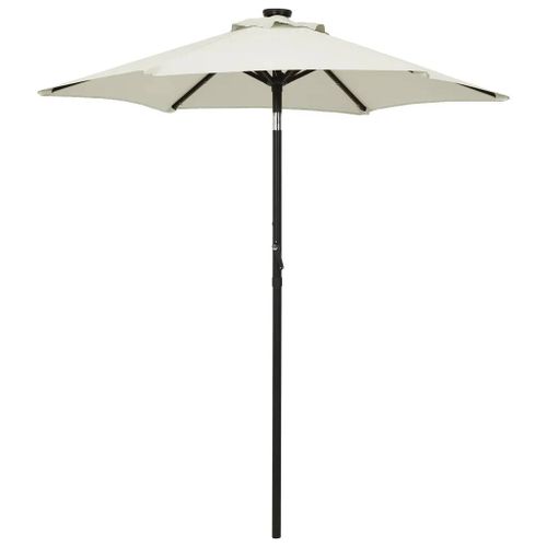 Prolenta Premium - Parasol Avec Lumières Led Sable 200x211 Cm Aluminium