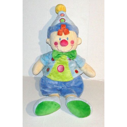 doudou lutin clown nicotoy grand format garçon bleu peluche 45 cm