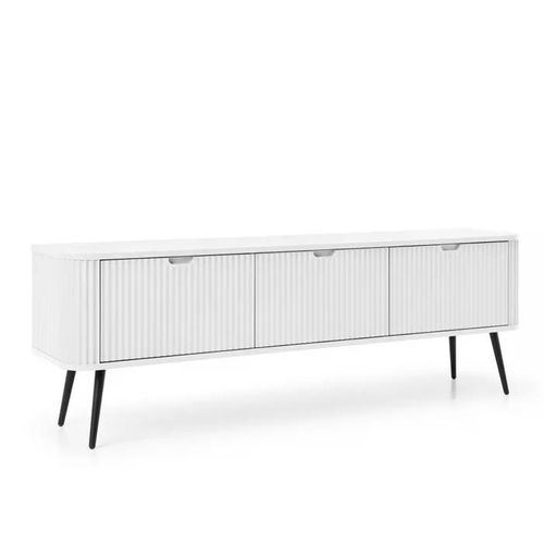 Meuble Tv Komodee Morden Rtv1 Corps Arrondi Blanc Blanc 39 X 168 X 56 Cm