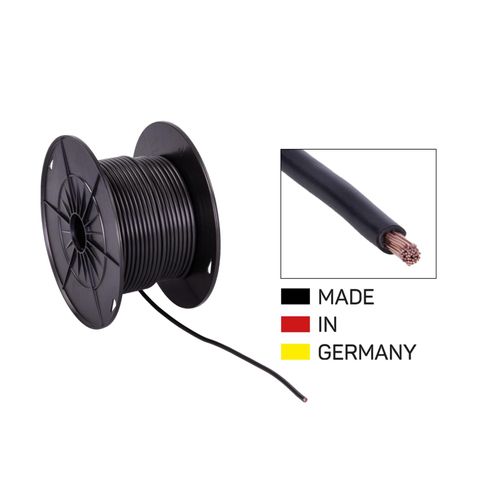 Cable alimentation FLY 4.0mm2 noir en rouleau de 50 m