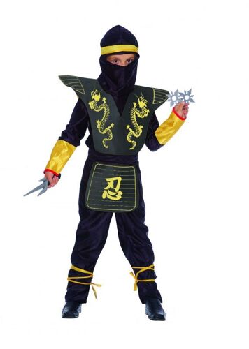 Ciao- Black Ninja Costume travestimento Bambino (Taglia 10-12 Anni) Con kit armi Enfant, Ragazzo, 18160.10-12, Noir