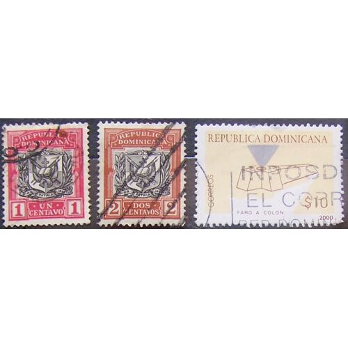 Lot De 3 Timbres De Republique Dominicaine