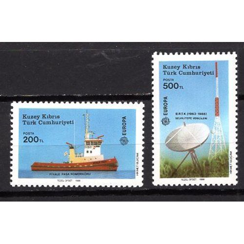 Chypre Turc 1988 Paire Europa Transports Et Communications  Yvert N° 208-09 Neuf**