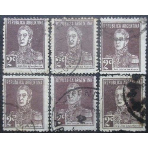 Argentine N°298a X 6 Oblitéré
