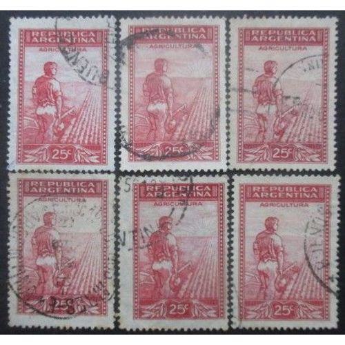 Argentine N°376 X 6 Oblitéré