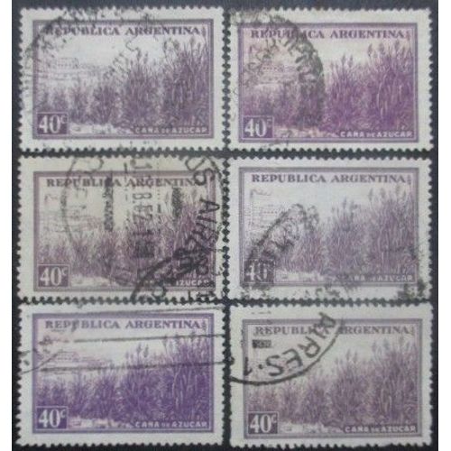 Argentine N°378 X 6 Oblitéré