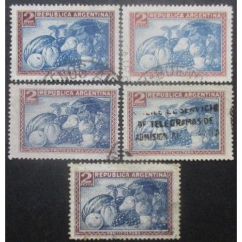 Argentine N°381 X 5 Oblitéré