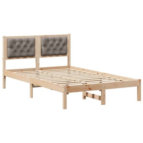 Vidaxl Cadre De Lit Avec Tête De Lit Taupe 120 X 190 Cm Tissu