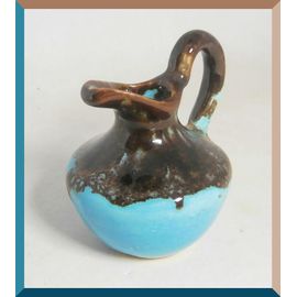 Mini Pichet En Céramique – 7cl – Design Bicolore Vintage - 7x7cm