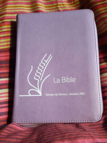 Bible Semeur 2015 Format Poche, Couverture Vivella Souple Violette, Tranche Blanche - Avec Zip