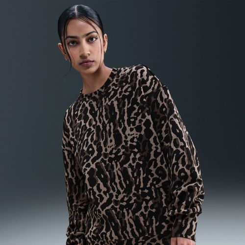 Sweat Imprimé Oversize À Col Ras-Du-Cou Nike Phoenix Fleece Pour Femme - Noir