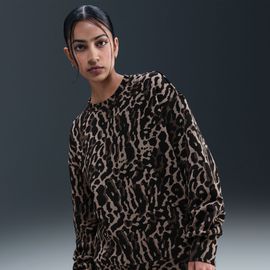 Sweat Imprimé Oversize À Col Ras-Du-Cou Nike Phoenix Fleece Pour Femme - Noir