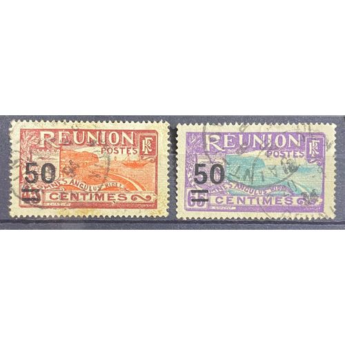Lot De 2 Timbres Oblitérés Réunion 1933 Y&T N° 123 / 124