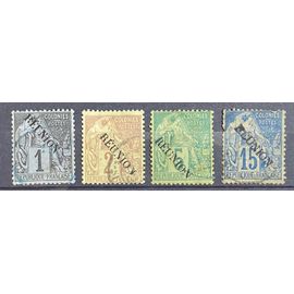 Lot De 4 Timbres Oblitérés Réunion 1891 Y&T N° 17 / 18 / 20 / 22
