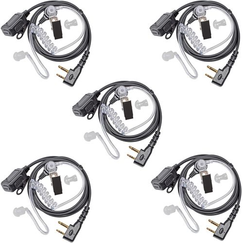 Microphone Casque pneumatique Transparent Compatible avec Midland G7 Pro G8 G9 Pro M24 M24 Plus M48 M99 G6 XT G7 XTR | Surveillance de sécurité Softair (5, Tube Transparent)