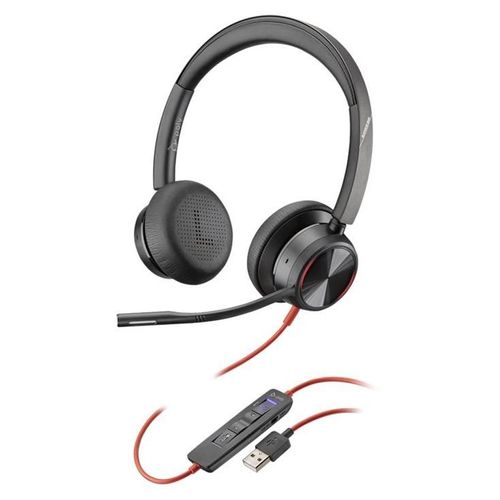 Poly Blackwire 8225-M - Micro-casque - sur-oreille - filaire - Suppresseur de bruit actif - USB-A