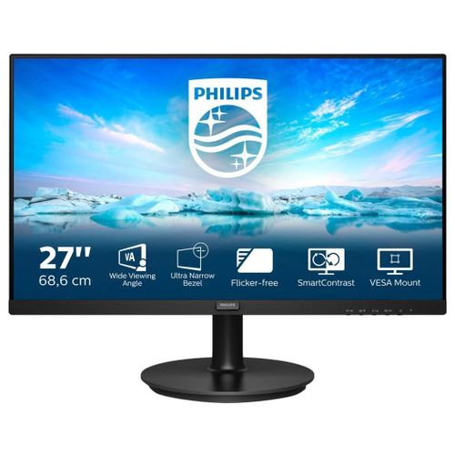 Philips 271V8L - Écran LED - 27" - 1920 x 1080 Full HD (1080p) @ 75 Hz - VA - 250 cd/m² - 3000:1 - 4 ms - HDMI, VGA - noir texturé