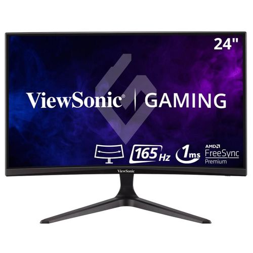 ViewSonic VX2418C - Écran LED - jeux - incurvé - 24" (23.6" visualisable) - 1920 x 1080 Full HD (1080p) @ 165 Hz - VA - 250 cd/m² - 3000:1 - 1 ms - 2xHDMI, DisplayPort - haut-parleurs