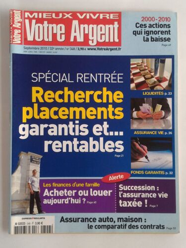 Mieux Vivre Votre Argent - N° 348 : Spécial Rentrée - Septembre 2010