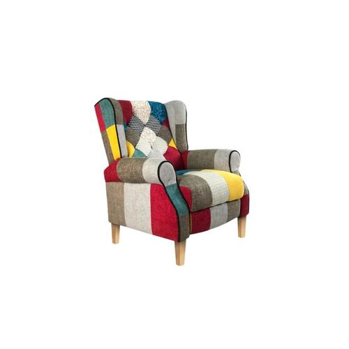 Fauteuil Inclinable En Tissu Coloré Patchwork Relaxant Réglable Salon Tv Relax Moderne
