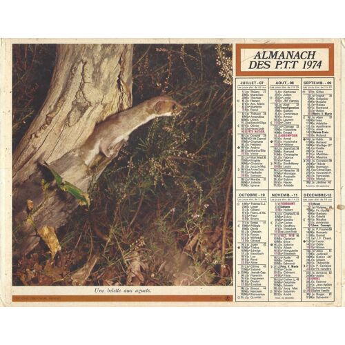 Almanach De La Poste 1974 Oberthur  Les Landes