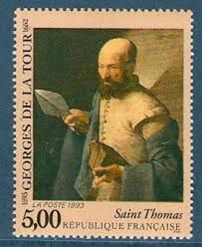 Art : 400ème Anniversaire De La Naissance De Georges De La Tour : Portrait De Saint-Thomas Année 1993 N° 2828 Yvert Et Tellier Luxe