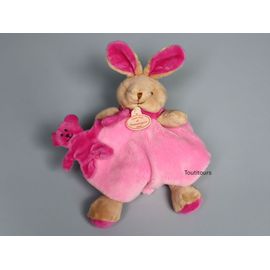 Doudou lapin beige rose ours Graffitis Doudou et Compagnie