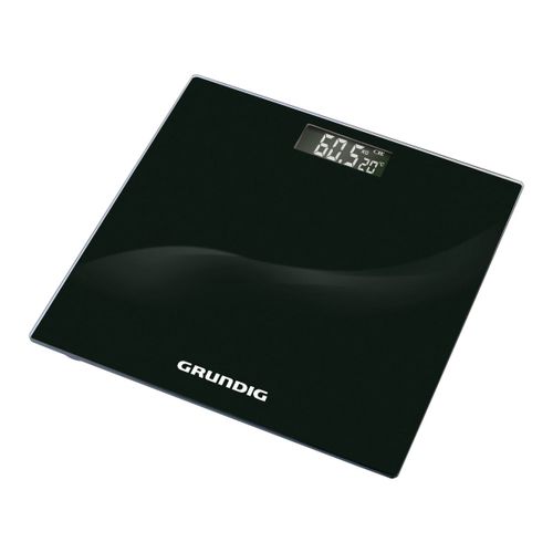 Grundig Balance Pèse Personne - Balance Connectée Jusqu¿à 180KG - Pèse Personnes Connectée avec Écran LCD et Affichage Température - Kg ou Lb - Arrêt Automatique - Verre Trempé - Noir