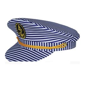 Casquette De Capitaine À Rayures Bleu Adulte